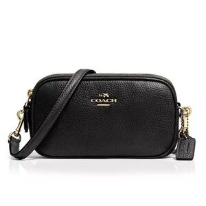 Coach Black Crossbody Bag with Gold Accents